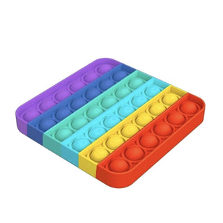 Pop It Fidget Toy - Rainbow Square, Top Trenz, EB Boys, EB Girls, Fidget, Fidget toy, Fidgety Toy, In N  Out, In N Out Pop It, OMG Pop Fidgety, Pop It Fidget Toy, Pop It Toy, Rainbow Pop It, 