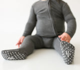 Posh Peanut Charcoal Heather Footie with Zipper, Posh Peanut, Posh Peanut, Posh Peanut Charcoal Heather, Posh Peanut Charcoal Heather Footie with Zipper, posh peanut fall 2020, Posh Peanut Fo