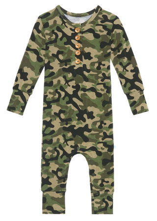 Posh Peanut Cadet L/S Henley Romper, Posh Peanut, Posh Custom Sale, Posh Peanut, Posh Peanut Cadet, Posh Peanut Cadet L/S Henley Romper, Posh Peanut Camo, Posh Peanut Fall 2020, Posh Peanut H