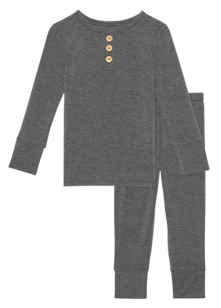 Posh Peanut Charcoal Heather L/S Henley Loungewear, Posh Peanut, Pajama, Pajamas, Posh Peanut, Posh Peanut Charcoal Heather, Posh Peanut Charcoal Heather L/S Henley Loungewear, Posh Peanut Fa