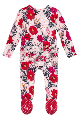 Posh Peanut Chloe Ruffled Zippered Footie, Posh Peanut, Posh Peanut, Posh Peanut Chloe, Posh Peanut Chloe Ruffled Zippered Footie, Posh Peanut Fall 2020, Posh Peanut Footie, Posh Peanut Footi