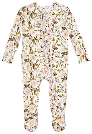 Posh Peanut Katherine Ruffled Zippered Footie, Posh Peanut, Posh Peanut, Posh Peanut Fall 2020, Posh Peanut Footie, Posh Peanut Footie with Zipper, Posh Peanut Katherine, Posh Peanut Katherin