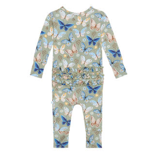 Posh Peanut Lucy L/S Ruffled Henley Romper, Posh Peanut, Posh Peanut, Posh Peanut Daniella, Posh Peanut Daniella L/S Ruffled Henley Romper, Posh Peanut Exclusive 9/29, Posh Peanut Henley Romp