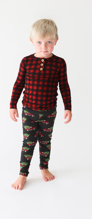 Posh Peanut Levi L/S Henley Loungewear, Posh Peanut, All Things Holiday, Holiday Pajama, Holiday Pajamas, Pajama, Pajamas, Posh Peanut, Posh Peanut Christmas, Posh Peanut family Pajamas, Posh
