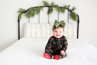 Posh Peanut Levi Ruffled Zippered Footie, Posh Peanut, All Things Holiday, Holiday Pajama, Holiday Pajamas, Posh Peanut, Posh Peanut Christmas, Posh Peanut Christmas Footie, Posh Peanut famil