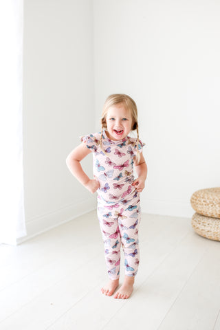 Posh Peanut Nora Ruffled Capsleeve Loungewear, Posh Peanut, Butterflies, Pajama, Pajamas, Posh Peanut, Posh Peanut Butterflies, Posh Peanut Butterfly, Posh Peanut Loungewear, Posh Peanut Nora