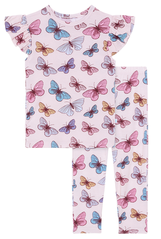 Posh Peanut Nora Ruffled Capsleeve Loungewear, Posh Peanut, Butterflies, Pajama, Pajamas, Posh Peanut, Posh Peanut Butterflies, Posh Peanut Butterfly, Posh Peanut Loungewear, Posh Peanut Nora