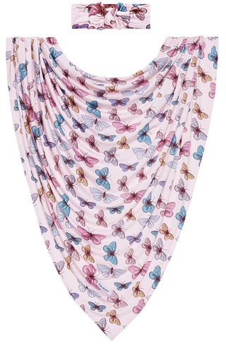 Posh Peanut Nora Swaddle & Headband Set, Posh Peanut, Butterf;ies, Butterfly, Posh Peanut, Posh Peanut Butterflies, Posh Peanut Butterfly, Posh Peanut Nora, Posh Peanut Nora Swaddle & Headban