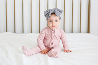 Posh Peanut Solid Ribbed Sweet Pink Ruffled Zippered Footie, Posh Peanut, Posh Peanut, Posh Peanut Fall 2020, Posh Peanut Footie, Posh Peanut Footie with Zipper, Posh Peanut Ruffled Zippered 