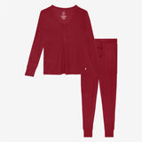 Posh Peanut Bordeaux Waffle Women's L/S Pajama Set, Posh Peanut, Pajama, Pajamas, Posh Peanut, Posh Peanut Bordeaux Waffle, Posh Peanut Fall 2021, Posh Peanut Fall 3, Posh Peanut Pajama, Posh