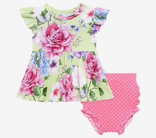 Posh Peanut Georgina Ruffled Capsleeve Basic Peplum Top & Bloomer Set, Posh Peanut, Posh Custom Sale, Posh Peanut, Posh Peanut Bummie Set, Posh Peanut Georgina, Posh Peanut Georgina Ruffled C