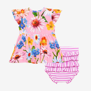 Posh Peanut Kaileigh Ruffled Capsleeve Basic Peplum Top & Bloomer Set, Posh Peanut, Posh Custom Sale, Posh Peanut, Posh Peanut Bummie Set, Posh Peanut Kaighleigh, Posh Peanut Kaighleigh Ruffl