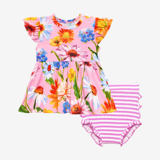 Posh Peanut Kaileigh Ruffled Capsleeve Basic Peplum Top & Bloomer Set, Posh Peanut, Posh Custom Sale, Posh Peanut, Posh Peanut Bummie Set, Posh Peanut Kaighleigh, Posh Peanut Kaighleigh Ruffl