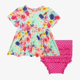 Posh Peanut Olivia Mae Basic S/S Peplum Top & Bloomer Set, Posh Peanut, Posh Peanut, Posh Peanut Basic Peplum Top & Bloomer Set, Posh Peanut Bummie Set, Posh Peanut Olivia Mae, Posh Peanut Ol