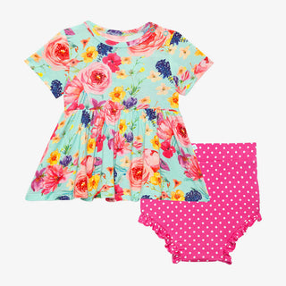 Posh Peanut Olivia Mae Basic S/S Peplum Top & Bloomer Set, Posh Peanut, Posh Peanut, Posh Peanut Basic Peplum Top & Bloomer Set, Posh Peanut Bummie Set, Posh Peanut Olivia Mae, Posh Peanut Ol