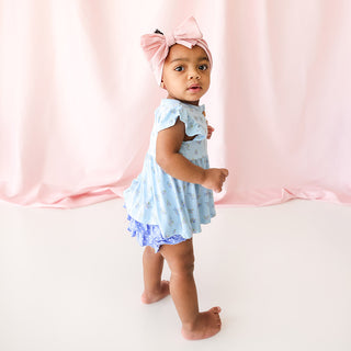 Posh Peanut Grace Ruffled Capsleeve Henley Peplum Top & Bloomer Set, Posh Peanut, Posh Peanut, Posh Peanut Bummie Set, Posh Peanut Grace, Posh Peanut Grace Ruffled Capsleeve Henley Peplum Top