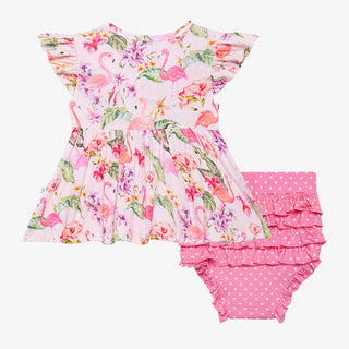 Posh Peanut Leilani Ruffled Capsleeve Henley Peplum Top & Bloomer Set, Posh Peanut, Posh Peanut, Posh Peanut Bummie Set, Posh Peanut Leilani, Posh Peanut Leilani Ruffled Capsleeve Henley Pepl