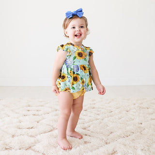 Posh Peanut Sunny Ruffled Capsleeve Henley Peplum Top & Bloomer Set, Posh Peanut, Posh Custom Sale, Posh Peanut, Posh Peanut Bummie Set, Posh Peanut Peplum Top & Bloomer Set, Posh Peanut Ruff