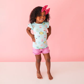 Posh Peanut Donuts Basic Ruffled Capsleeve Top & Ruffled Varsity Short, Posh Peanut, Donuts, Posh Peanut, Posh Peanut Basic Ruffled Capsleeve Top & Ruffled Varsity Short, Posh Peanut Donuts, 