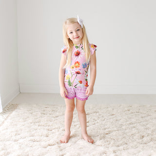 Posh Peanut Kaileigh Basic Ruffled Capsleeve Top & Ruffled Varsity Short, Posh Peanut, Posh Custom Sale, Posh Peanut, Posh Peanut Basic Ruffled Capsleeve Top & Ruffled Varsity Short, Posh Pea