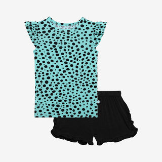Posh Peanut Pebbles Basic Ruffled Capsleeve Top & Ruffled Varsity Short, Posh Peanut, Posh Peanut, Posh Peanut Basic Ruffled Capsleeve Top & Ruffled Varsity Short, Posh Peanut Pebbles, Posh P