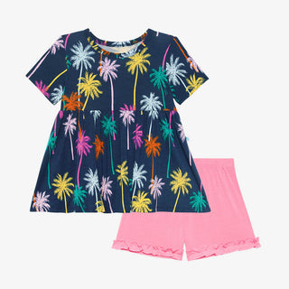 Posh Peanut Palmer Basic S/S Peplum Top & Short Set, Posh Peanut, Posh Peanut, Posh Peanut Capsleeve Peplum Top & Short Set, Posh Peanut Palmer, Posh Peanut Palmer Basic S/S Peplum Top & Shor