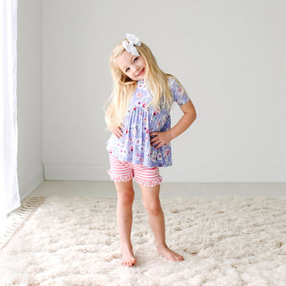 Posh Peanut Samantha S/S Basic Peplum Top & Ruffled Short, Posh Peanut, Posh Peanut, Posh Peanut S/S Basic Peplum Top & Ruffled Short, Posh Peanut Samantha, Posh Peanut Samantha S/S Basic Pep