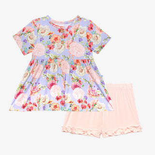 Posh Peanut Bellamy Henley S/S Peplum Top & Ruffled Short, Posh Peanut, Posh Peanut, Posh Peanut Bellamy, Posh Peanut Bellamy Henley S/S Peplum Top & Ruffled Short, Posh Peanut Henley S/S Pep