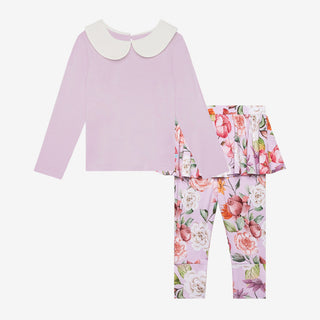 Posh Peanut Pari L/S Peterpan Collar T-Shirt & Skirted Legging Set, Posh Peanut, cf-size-3t, cf-size-4t, cf-size-5t, cf-size-6t, cf-type-2pc-set, cf-vendor-posh-peanut, Posh Peanut, Posh Pean