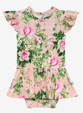Posh Peanut Renia Ruffled Caplseeve Twirl Bodysuit, Posh Peanut, Posh Peanut, Posh Peanut Renia, Posh Peanut Ruffled Caplseeve Twirl Bodysuit, Posh Peanut S/S Ruffled Caplseeve Twirl Bodysuit