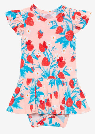 Posh Peanut Strawberry Ruffled Caplseeve Twirl Bodysuit, Posh Peanut, Posh Peanut, Posh Peanut S/S Ruffled Caplseeve Twirl Bodysuit, Posh Peanut S/S Twirl Bodysuit, Posh Peanut Short Sleeve T