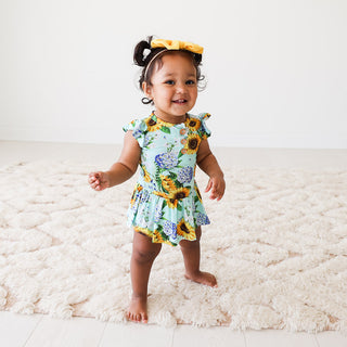 Posh Peanut Sunny Ruffled Capsleeve Henley Twirl Bodysuit, Posh Peanut, Posh Custom Sale, Posh Peanut, Posh Peanut Sunflower, Posh Peanut Sunflowers, Posh Peanut Sunny, Posh Peanut Sunny Ruff