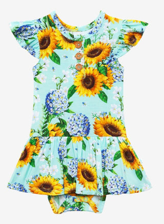 Posh Peanut Sunny Ruffled Capsleeve Henley Twirl Bodysuit, Posh Peanut, Posh Custom Sale, Posh Peanut, Posh Peanut Sunflower, Posh Peanut Sunflowers, Posh Peanut Sunny, Posh Peanut Sunny Ruff