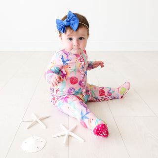 Posh Peanut Coral Ruffled Zippered Footie, Posh Peanut, Posh Custom Sale, Posh Peanut, Posh Peanut Coral, Posh Peanut Coral Ruffled Zippered Footie, Posh Peanut Footie, Posh Peanut Footie wit
