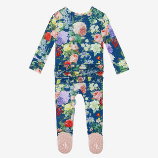 Posh Peanut Carmen Ruffled Zippered Footie, Posh Peanut, cf-size-9-12-months, cf-type-footie, cf-vendor-posh-peanut, Posh Peanut, Posh Peanut Carmen, Posh Peanut Carmen Ruffled Zippered Footi