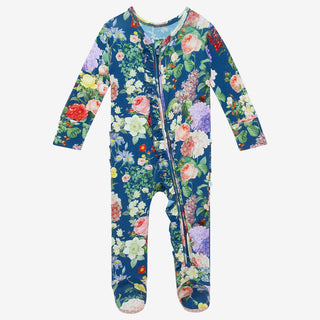 Posh Peanut Carmen Ruffled Zippered Footie, Posh Peanut, cf-size-9-12-months, cf-type-footie, cf-vendor-posh-peanut, Posh Peanut, Posh Peanut Carmen, Posh Peanut Carmen Ruffled Zippered Footi