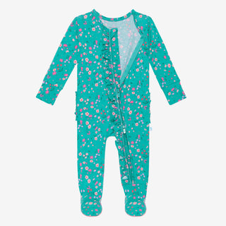 Posh Peanut Cassandra Ruffled Zippered Footie, Posh Peanut, Posh Peanut, Posh Peanut Cassandra, Posh Peanut Cassandra Ruffled Zippered Footie, Posh Peanut Footie, Posh Peanut Footie with Zipp