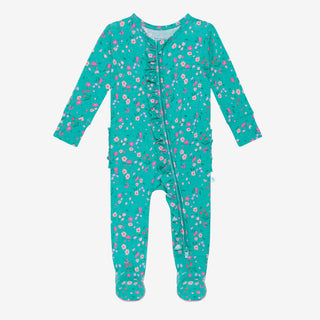 Posh Peanut Cassandra Ruffled Zippered Footie, Posh Peanut, Posh Peanut, Posh Peanut Cassandra, Posh Peanut Cassandra Ruffled Zippered Footie, Posh Peanut Footie, Posh Peanut Footie with Zipp