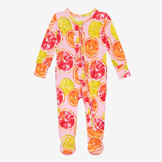 Posh Peanut Citrine Ruffled Zippered Footie, Posh Peanut, Posh Peanut, Posh Peanut Citrine, Posh Peanut Citrine Ruffled Zippered Footie, Posh Peanut Footie, Posh Peanut Footie with Zipper, Po