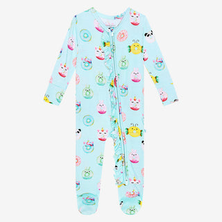 Posh Peanut Donuts Ruffled Zippered Footie, Posh Peanut, Donuts, Posh Peanut, Posh Peanut Donuts, Posh Peanut Footie, Posh Peanut Footie with Zipper, Posh Peanut Ruffled Zippered Footie, Posh
