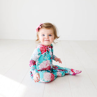 Posh Peanut Eloise Ruffled Zippered Footie, Posh Peanut, cf-size-12-18-months, cf-type-footie, cf-vendor-posh-peanut, Posh Custom Sale, Posh Peanut, Posh Peanut Eloise, Posh Peanut Eloise Ruf