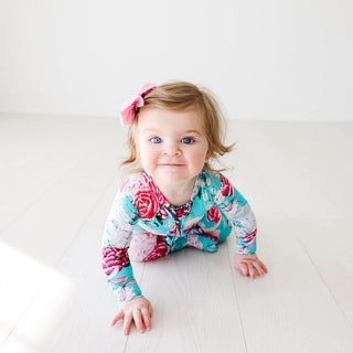 Posh Peanut Eloise Ruffled Zippered Footie, Posh Peanut, cf-size-12-18-months, cf-type-footie, cf-vendor-posh-peanut, Posh Custom Sale, Posh Peanut, Posh Peanut Eloise, Posh Peanut Eloise Ruf