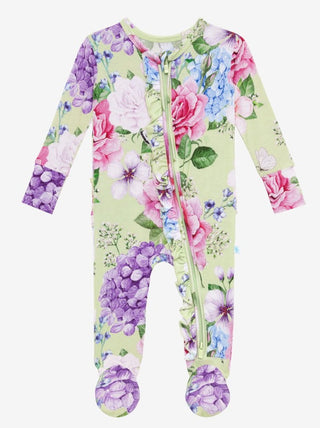 Posh Peanut Georgina Ruffled Zippered Footie, Posh Peanut, Posh Custom Sale, Posh Peanut, Posh Peanut Footie, Posh Peanut Footie with Zipper, Posh Peanut Georgina, Posh Peanut Georgina Ruffle