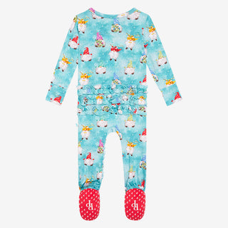 Posh Peanut Gnomey Ruffled Zippered Footie, Posh Peanut, Jolly Holiday Sale, Pajamas, Posh Peanut, Posh Peanut Fall 2021, Posh Peanut Fall 3, Posh Peanut Footie, Posh Peanut Footie with Zippe