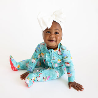 Posh Peanut Gnomey Ruffled Zippered Footie, Posh Peanut, Jolly Holiday Sale, Pajamas, Posh Peanut, Posh Peanut Fall 2021, Posh Peanut Fall 3, Posh Peanut Footie, Posh Peanut Footie with Zippe