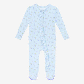 Posh Peanut Grace Ruffled Zippered Footie, Posh Peanut, Posh Peanut, Posh Peanut Footie, Posh Peanut Footie with Zipper, Posh Peanut Grace, Posh Peanut Grace Ruffled Zippered Footie, Posh Pea