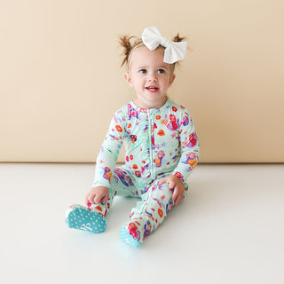 Posh Peanut Kai Ruffled Zippered Footie, Posh Peanut, Mermaid, Mermaids, Posh Custom Sale, Posh Peanut, Posh Peanut Footie, Posh Peanut Footie with Zipper, Posh Peanut Kai, Posh Peanut Kai Ru