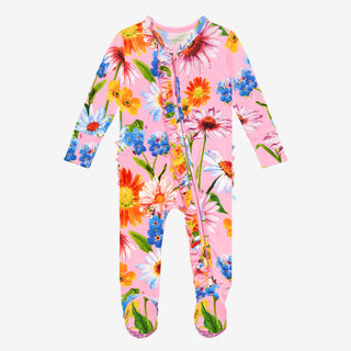 Posh Peanut Kaileigh Ruffled Zippered Footie, Posh Peanut, Posh Custom Sale, Posh Peanut, Posh Peanut Footie, Posh Peanut Footie with Zipper, Posh Peanut Kaighleigh, Posh Peanut Kaighleigh Ru