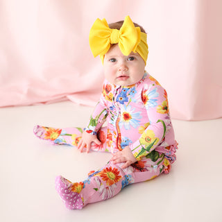 Posh Peanut Kaileigh Ruffled Zippered Footie, Posh Peanut, Posh Custom Sale, Posh Peanut, Posh Peanut Footie, Posh Peanut Footie with Zipper, Posh Peanut Kaighleigh, Posh Peanut Kaighleigh Ru
