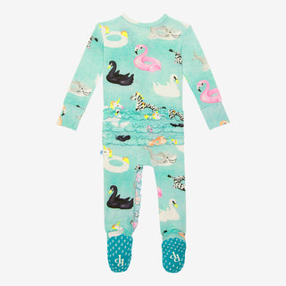Posh Peanut Lenny Ruffled Zippered Footie, Posh Peanut, Posh Peanut, Posh Peanut Footie, Posh Peanut Footie with Zipper, Posh Peanut Lenny, Posh Peanut Lenny Ruffled Zippered Footie, Posh Pea